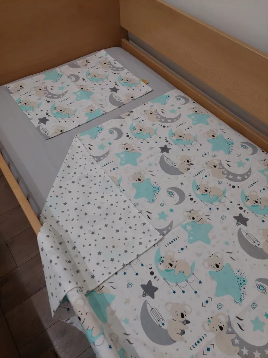 Спални комплекти от Ранфорс Спален комплект  КОАЛИ  със сиви звездички