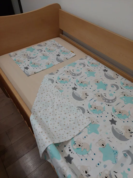 Спални комплекти от Ранфорс Спален комплект  КОАЛИ  със сиви звездички