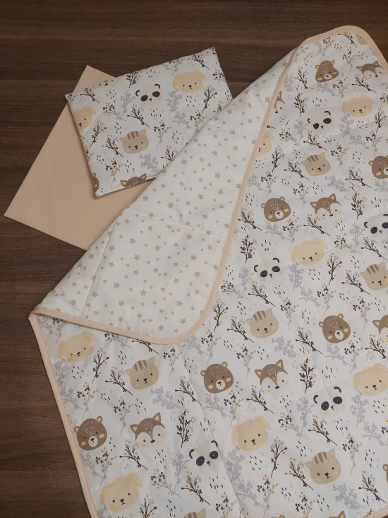 Комплекти за бебешка количка Комплект за количка ГОРСКИ ЖИВОТНИ в бежово