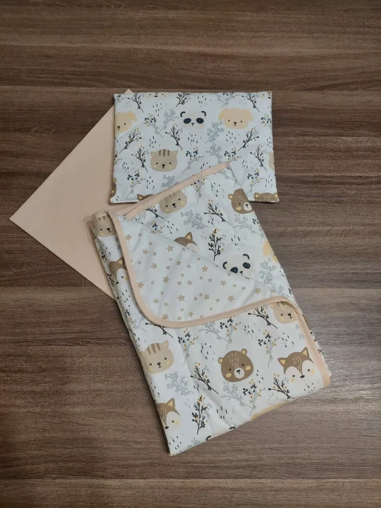 Комплекти за бебешка количка Комплект за количка ГОРСКИ ЖИВОТНИ в бежово