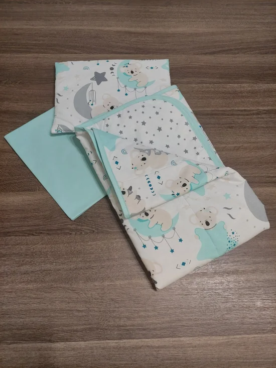 Комплекти за бебешка количка Комплект за количка КОАЛИ в цвят мента