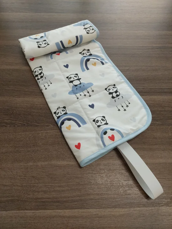 Подложки за повиване на бебе Подложка за повиване на бебе ПАНДИ в синьо