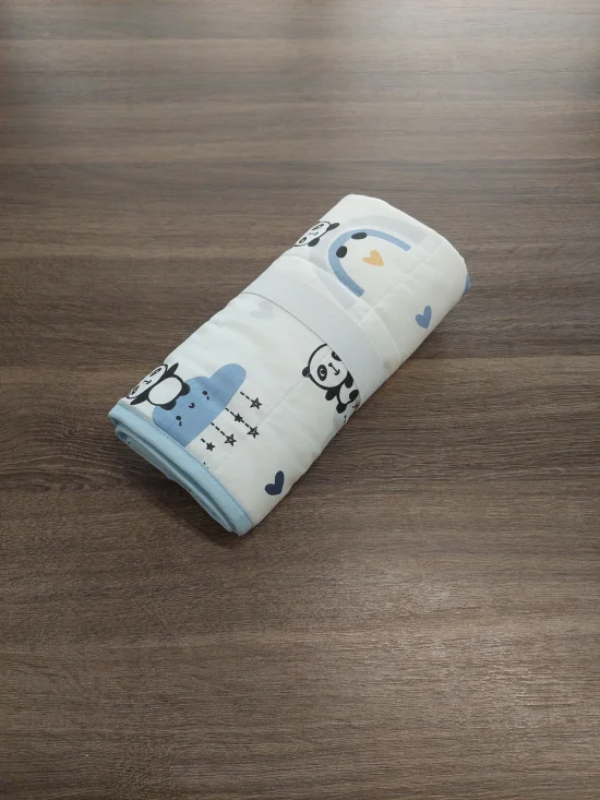 Подложки за повиване на бебе Подложка за повиване на бебе ПАНДИ в синьо