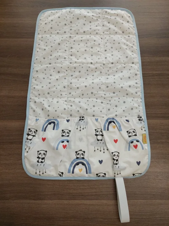 Подложки за повиване на бебе Подложка за повиване на бебе ПАНДИ в синьо