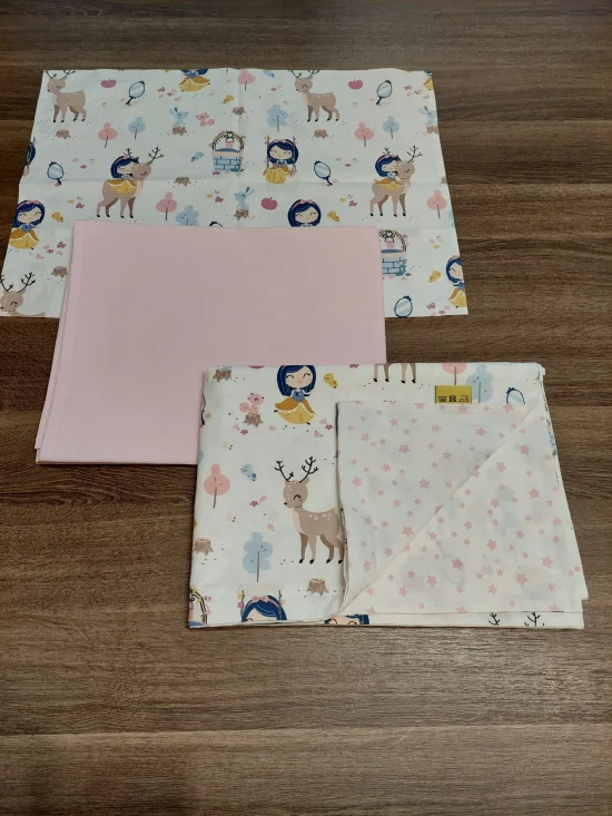 Спални комплекти от Ранфорс Спален комплект СНЕЖАНКА с розови звездички