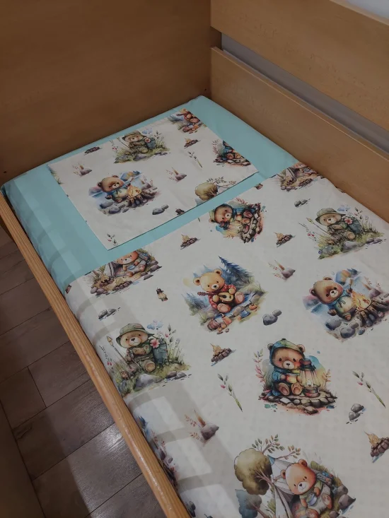 Спални комплекти от Ранфорс Спален комплект  МЕЧЕТА НА ПИКНИК 3D с точки